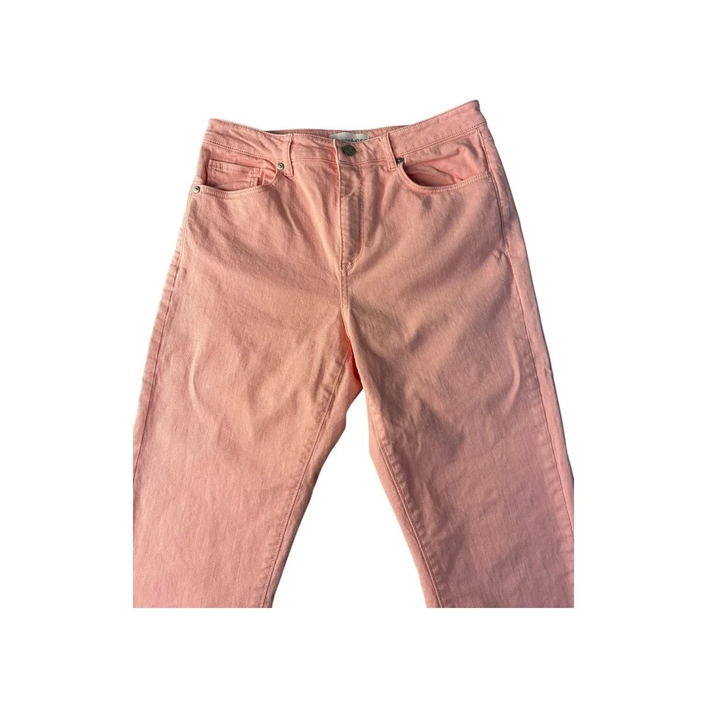 LOFT Marisa‎ Fit Cropped Straight Leg Jeans Peach Coral Color Size 29x8